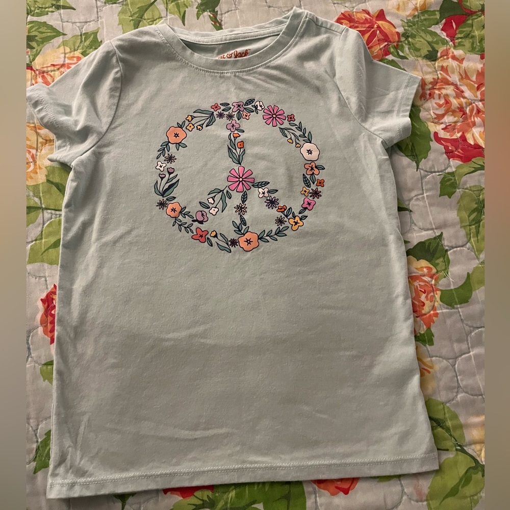 Cat & Jack Flower Peace Sign Shirt